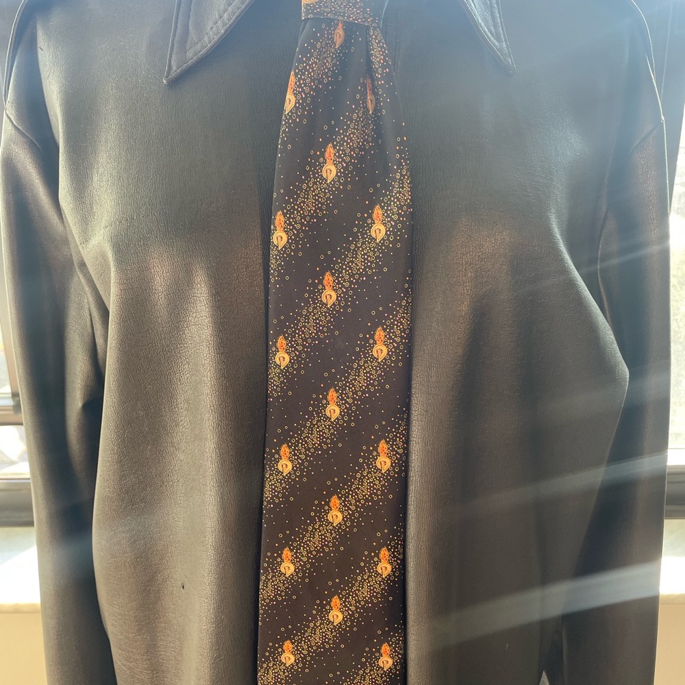 Brioni Black and Orange Tie